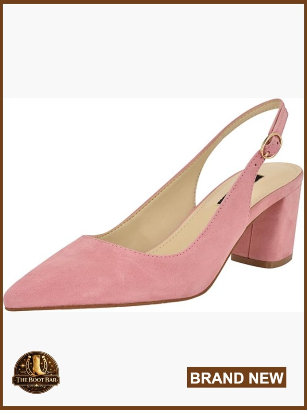 Women's Pointed Toe Slingback Pump with Block Heel